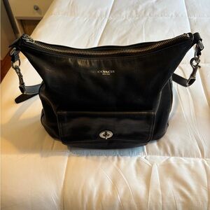 Coach Black Leather Shoulder Bag